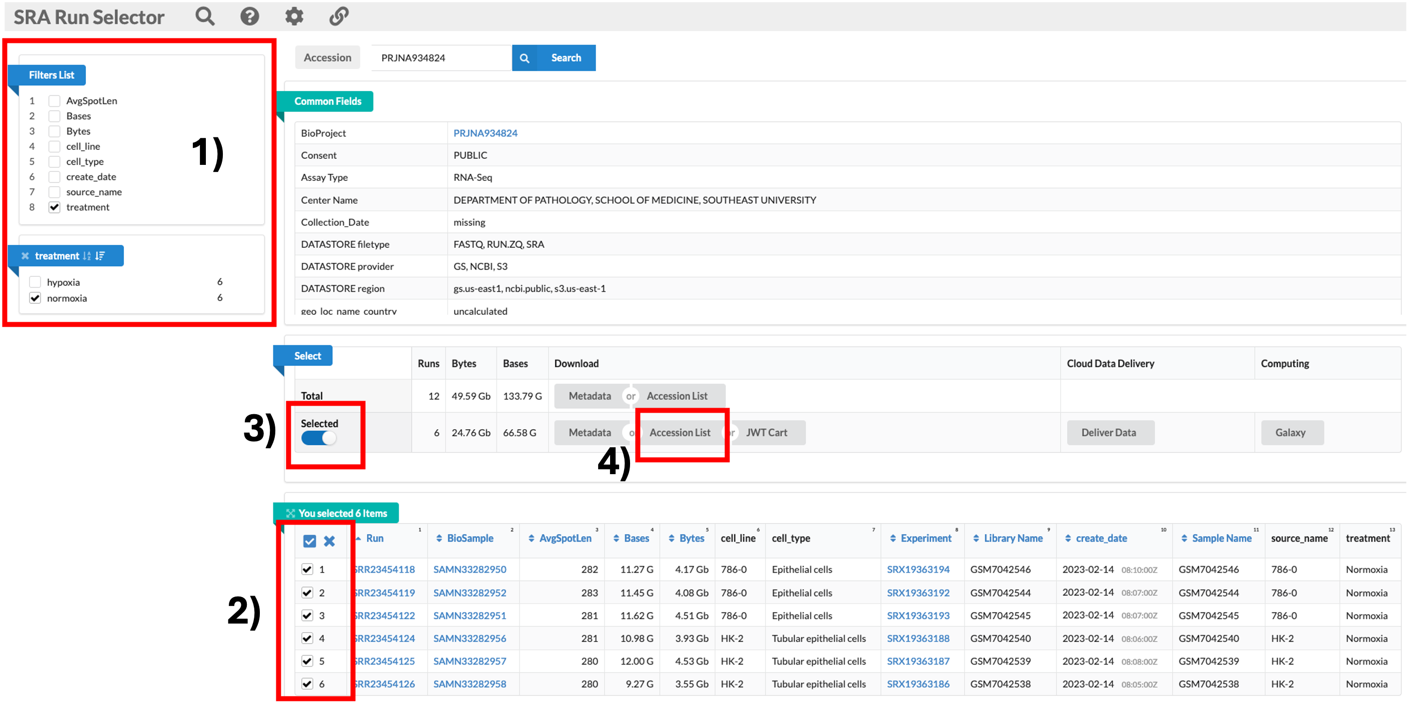 SRA Run Selector